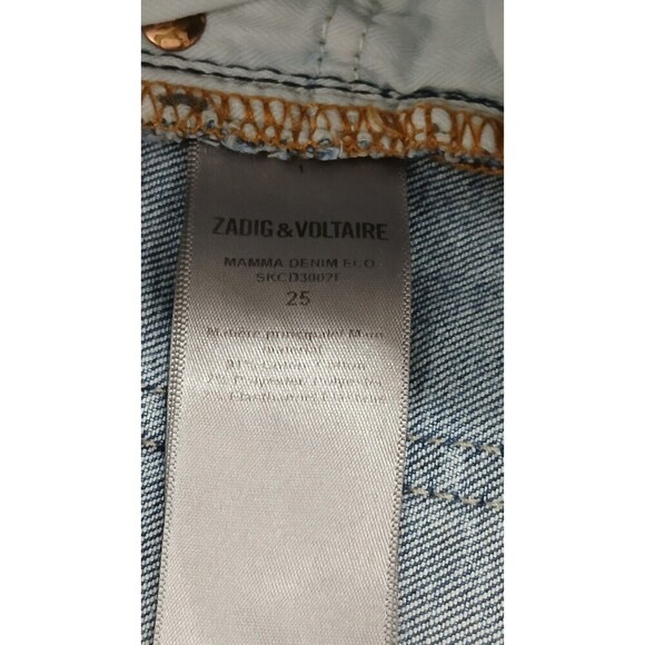 Zadig‎ & Voltaire Mamma  Denim Jeans, Light Blue, Size 25 - Picture 8 of 10